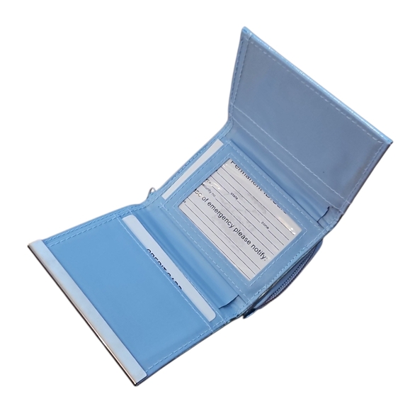 Metallic Blue Wallet With Coin Pouch, Card Holders, Tri-fold - Picture 9 of 11